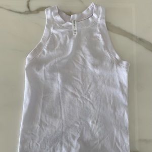 White Athleta Razorback Athletic Top